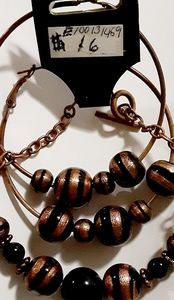 Copper hoop earring and bracelet set